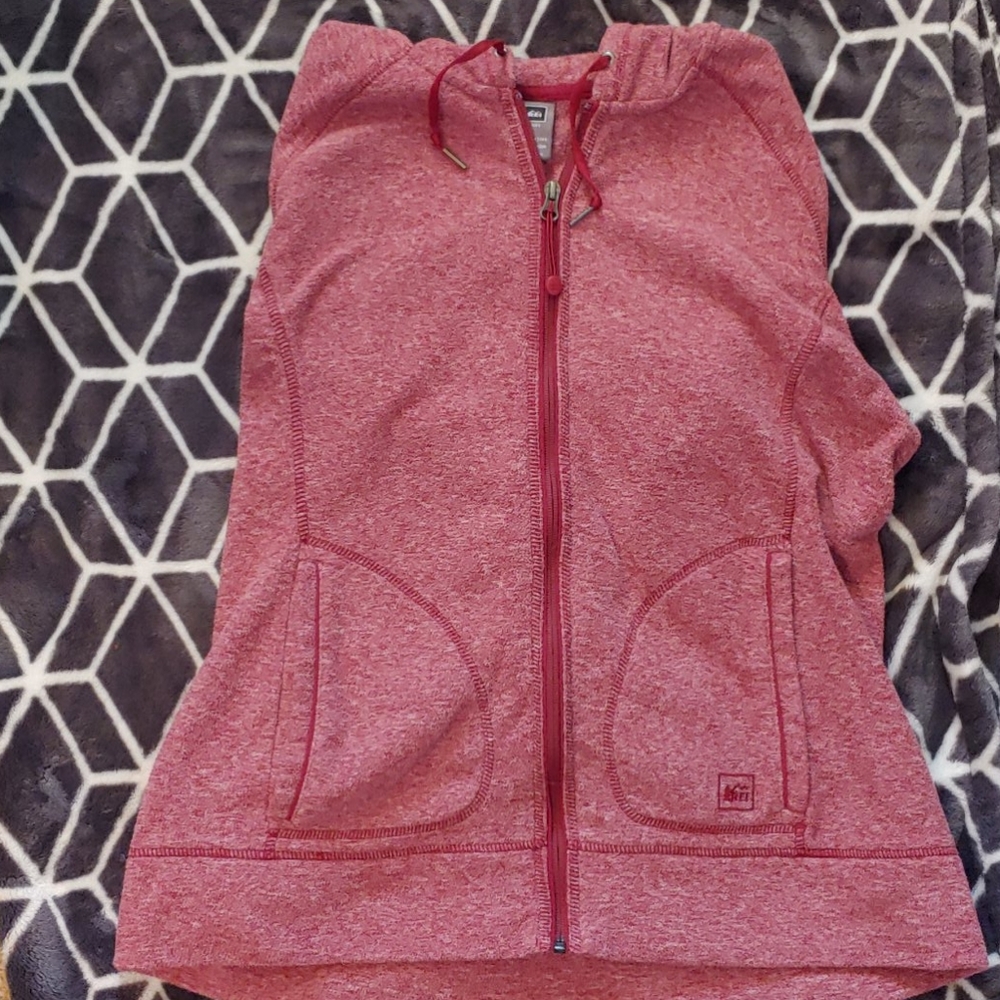 Red REI zip up hoodie